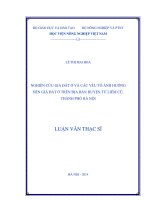 Nghiên cứu giá đất ở và các yếu tố ảnh hưởng đến giá đất ở trên địa bàn huyện từ liêm cũ, thành phố hà nội