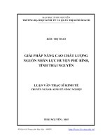 Giải pháp nâng cao chất lượng nguồn nhân lực huyện Phú Bình, tỉnh Thái Nguyên