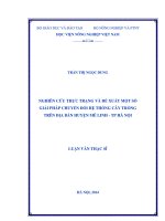 Nghiên cứu thực trạng và đề xuất một số giải pháp chuyển đổi hệ thống cây trồng trên địa bàn huyện mê linh   TP hà nội