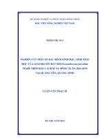 Nghiên cứu một số đặc điểm sinh học, sinh thái học của loài bọ xít bắt mồi eocanthecona furcellata (wolff) trên rau cải bắp vụ đông xuân 2013 - 2014 tại quảng yên, quảng ninh