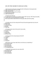 CÂU HỎI TRẮC NGHIỆM THI SINH ĐẠI CƯƠNG