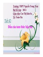 Bài giảng dấu của tam thức bậc hai