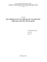 Quy trình sản xuất chocolate và chocolate oat thực tế tại nhà máy