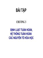 Bài tập - ĐỊNH LUẬT TUẦN HOÀN, HỆ THỐNG TUẦN HOÀN CÁC NGUYÊN TỐ HÓA HỌC