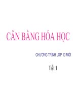 Cân bằng hóa học - Chương trình lớp 10 mới
