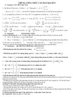 Tong hop Cong thuc can ban lop 9(cuc hay)