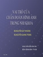 VAi trò của chẩn đoán hình ảnh trong nhi khoa