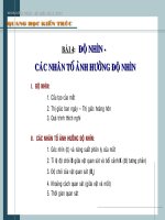 QUANG HỌC KIẾN TRÚC PHẦN 04: CÁC NHÂN TỐ ẢNH HƯỞNG ĐỘ NHÌN