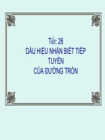 Bài 5.Dấu hiệu nhận biết tiếp tuyến của đường tròn