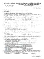 Đề TN THPT Môn Sinh học  2009