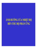 Bài giảng động học xúc tác, ảnh hưởng của nhiệt độ đến tốc độ phản ứng hóa học