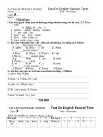Cac DE THI TIENG ANH HOC KY II TIEU HOC 
