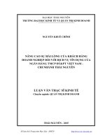 Nâng cao sự hài lòng của khách hàng doanh nghiệp đối với dịch vụ tín dụng của ngân hàng TMCP đầu tư và phát triển việt nam   chi nhánh thái nguyên