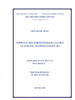 Nghiên cứu một số bệnh nấm hại quả cà chua tại an dương   hải phòng năm 2013   2014