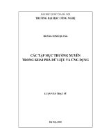 Các tập mục thường xuyên trong khai phá dữ liệu và ứng dụng