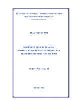 Nghiên cứu nhu cầu tham gia bảo hiểm xã hội tự nguyện trên địa bàn thành phố bắc ninh tỉnh bắc ninh