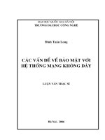 Các vấn đề về bảo mật với hệ thống mạng không dây