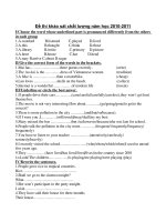 Đề thi tiếng anh 9