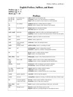 prefixes suffixes roots