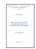 Nghiên cứu sinh kế của người dân ở ven khu công nghiệp lễ môn, thành phố thanh hóa, tỉnh thanh hóa