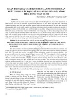 Nhận diện khía cạnh kinh tế của các mô hình sản xuất trong các dạng đê bao vùng phía bắc sông tiền, đồng tháp mười