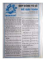 Quy đồng tử số để giải toán