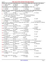 Bộ đề thi Tiếng Anh học kì II