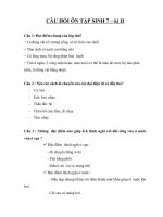 CÂU HỎI ÔN TẬP SINH 7 - ki II