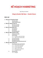 KẾ HOẠCH MARKETING Công ty Honda Việt Nam – Honda Future