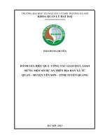 Đánh giá hiệu quả công tác giao đất, giao rừng theo dự án trên địa bàn xã tứ quận huyện yên sơn tỉnh tuyên quang