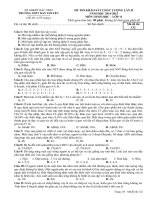 đề khảo sát chất lượng lần 2 môn sinh học trường thpt hàn thuyên bắc ninh