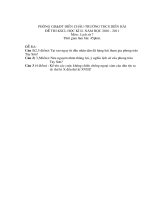 ĐỀ THI KSCL MÔN SỬ 7 HỌC KỲ II NĂM HỌC 2010-2011