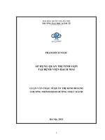 Áp dụng quản trị tinh gọn tại bệnh viện bạch mai