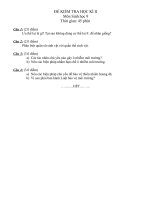 Đề thi HKII sinh học 9