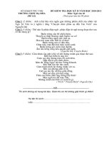 Đề thi học kỳ 2 môn Ngữ văn 10 (2010-2011)