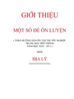BỘ ĐỀ THI TN NĂM 2011 MÔN ĐỊA LÝ