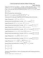 Cách giải một dạng phương trình vô tỉ