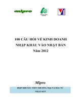 100 câu hỏi về kinh doanh nhập khẩu vào Nhật bản