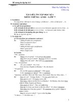 Đề cương ôn tập học kì tiếng Anh 7 HK1