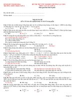 BỘ ĐỀ THI TN MÔN VẬT LÝ 12 HAY