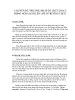 Phương pháp tổ chức HĐGDNGLL ở trường THCS