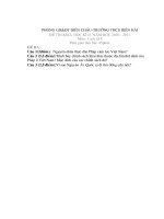 ĐỀ THI KSCL SỬ 8 HỌC KỲ II NĂM HỌC 2010-2011