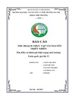 Báo cáo thực tập tài nguyên thiên nhiên tìm hiểu và đánh giá hiện trạng môi trường vườn quốc gia Ba Vì