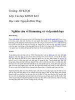 Nghiên cứu về thuật toán Hamming