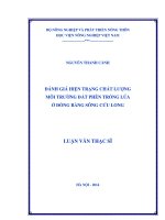 Đánh giá hiện trạng chất lượng môi trường đất phèn trồng lúa ở đồng bằng sông cửu long