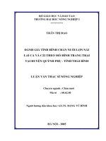 Đánh giá tình hình chăn nuôi lợn nái lai CA và c22 theo mô hình trang trại tại huyện quỳnh phụ   tỉnh thái bình