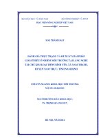 Đánh giá thực trạng và đề xuất giải pháp giảm thiểu ô nhiễm môi trường tại làng nghề tái chế kim loại thôn bình yên, xã nam thanh, huyện nam trực, tỉnh nam định