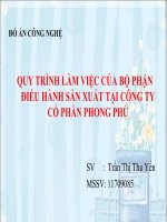 ĐỒ ÁN CHUYÊN NGÀNH CÔNG NGHỆ MAY ĐỀ TÀI: QUY TRÌNH LÀM VIỆC CỦA BỘ PHẬN ĐIỀU HÀNH SẢN XUẤT TẠI CÔNG TY MAY
