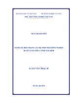 Đánh giá hiện trạng các hệ sinh thái nông nghiệp huyện giao thủy, tỉnh nam định