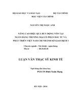 Nâng cao hiệu quả huy động vốn tại Ngân hàng thương mại cổ phần Đầu tư và Phát triển Việt Nam chi nhánh Sở giao dịch 1